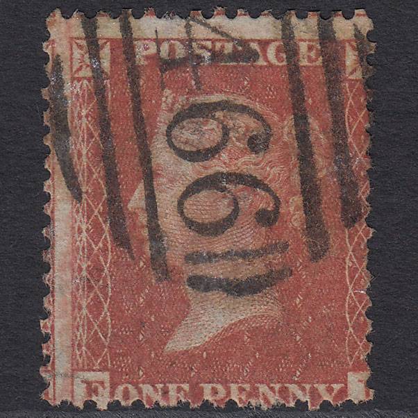 GB QV 1855 1d (Plate 10) SG24-C3(1) FH GU Liverpool 466 Large Misperf