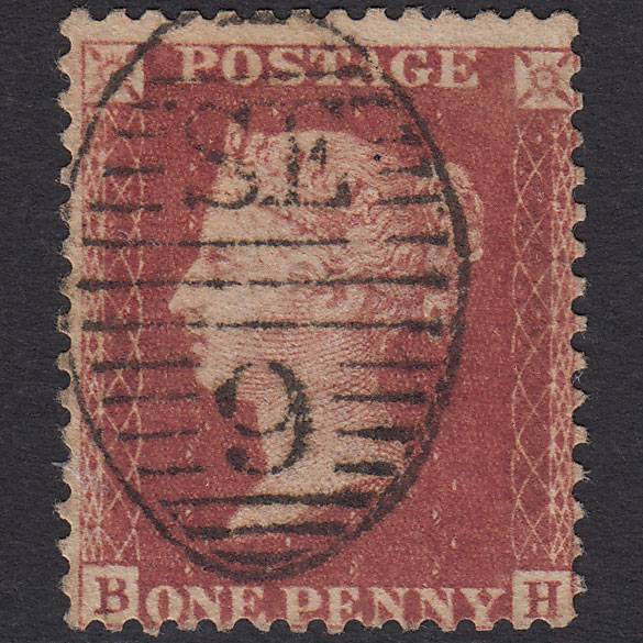 GB QV 1857 1d Deep Rose-red (Plate 43) SG41-C10(4) BH FU London D&S SE9