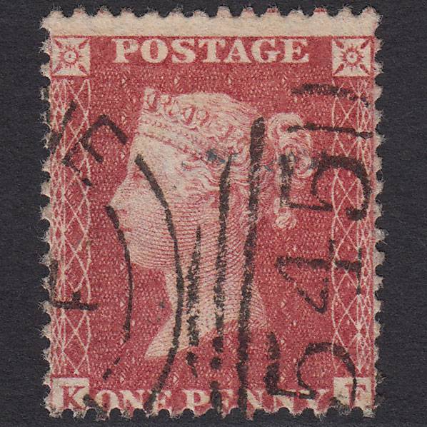 GB QV 1857 1d Rose-red (Plate 27) SG40-C10(1) KF FU Newcastle 545 Misperf