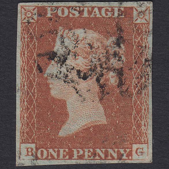 GB QV 1841 1d Red-brown (Plate 23) SG8-B1(1) BG GU 4 Margins Maltese Cross