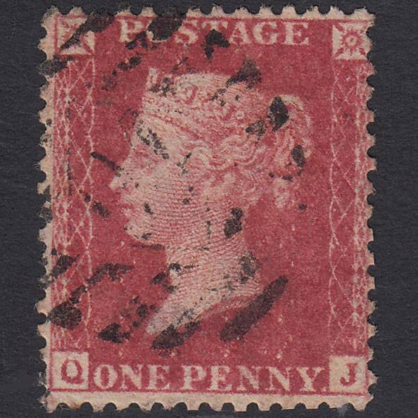 GB QV 1857 1d Rose-red (Plate 55) SG40-C10(1) QJ FU London IS Cancel