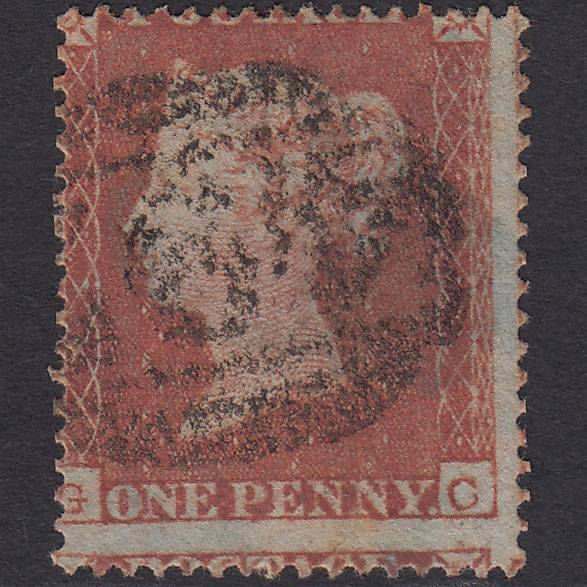 GB QV 1854 1d Red-brown (Plate 176) SG17-C1(1) GC GU Misperf