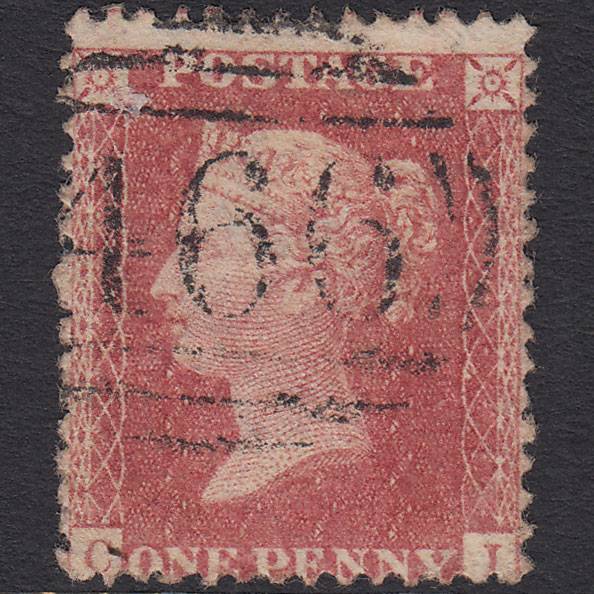 GB QV 1857 1d Rose-red (Plate 27) SG40-C10(1) CI FU Liverpool 466