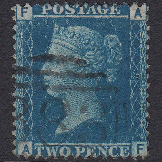 GB QV 1858 2d Blue (Plate 9) SG45-G2 AF FU Hull 383