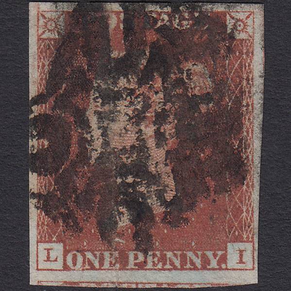 GB QV 1841 1d Red-brown Penny Black (Plate 9) SG7-A2 LI GU 4 Margins MX
