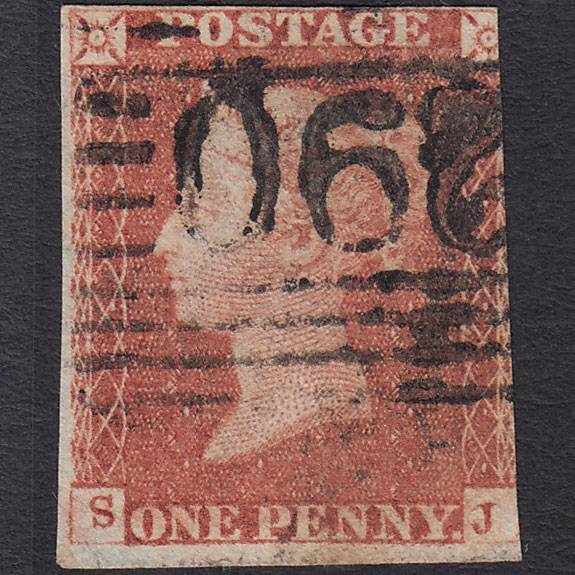 GB QV 1841 1d Red-brown (Plate 78) SG8-B1(1) SJ GU 3m Portsoy 290 Inverted S