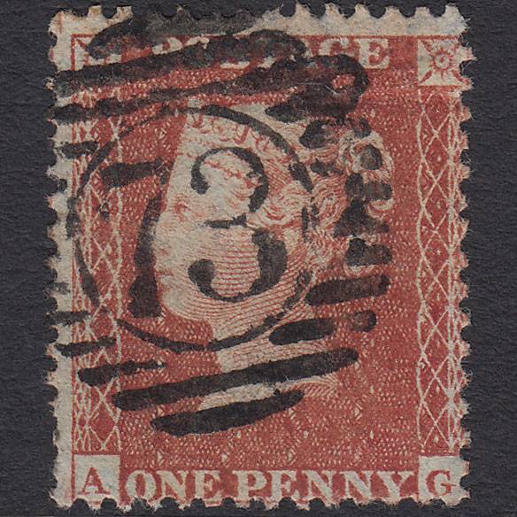 GB QV 1855 1d (Plate 2) SGC6(1) AG GU Missing Imprimatur London D&S 73