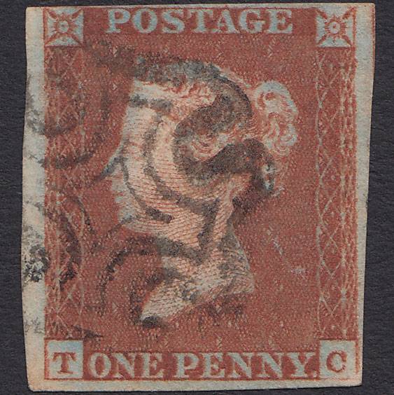 GB QV 1841 1d (Plate 26) SG8-B1(1) TC FU nr 4M MX Double Impression