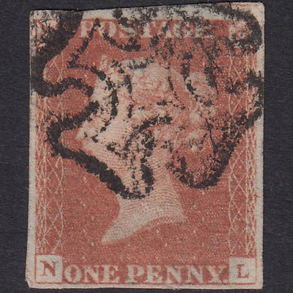 GB QV 1841 1d (Plate 22) SG8-B1(1) NL GU Missing Imprimatur 4 Margins MX