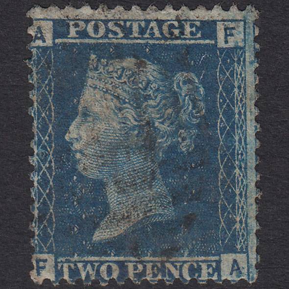 GB QV 1858 2d Blue (Plate 9) SG45-G2 FA PU