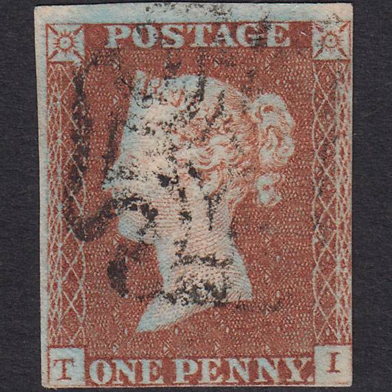 GB QV 1841 1d Red-brown (Plate 23) SG8-B1(1) TI FU Missing Imprimatur nr 4M MX