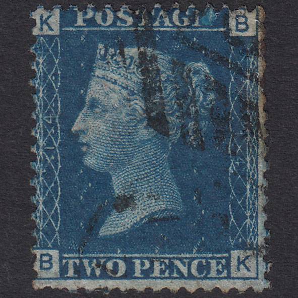 GB QV 1869 2d Blue (Plate 14) SG46-G3 BK PU London IS Cancel