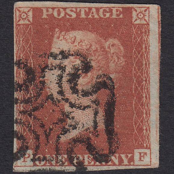 GB QV 1841 1d Red-brown (Plate 22) SG8-B1(1) PF FU Missing Imprimatur 4M MX