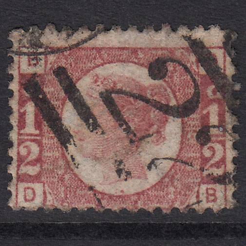 GB QV 1870 1/2d Rose-red SG48-G4 DB FU Scotland