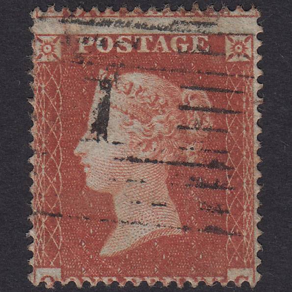 GB QV 1854 1d Red-Brown SG17-C1(1) QC FU Aberdeen 1 Misperf