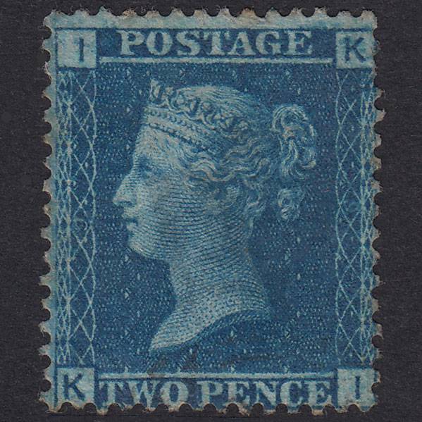 GB QV 1858 2d Blue Plate 9 SG45-G2 KI GU Light Cancel