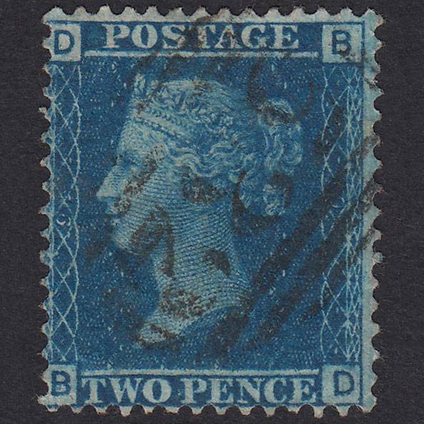 GB QV 1858 2d Blue Plate 9 SG45-G2 BD FU Monmouth 532