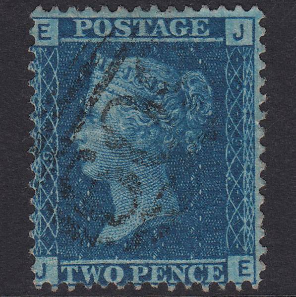 GB QV 1858 2d Blue Plate 9 SG45-G2 JE FU Penzance 609