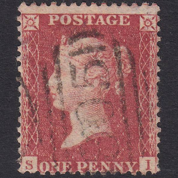 GB QV 1857 1d Rose-Red Plate 43 SG40-C10(1) SI FU Torquay 805