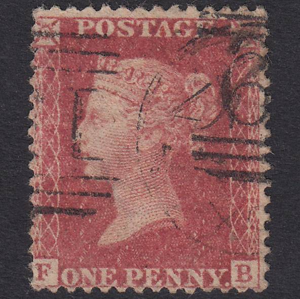 GB QV 1863 1d Rose-Red Plate 50 SG42-C12(1) FB FU