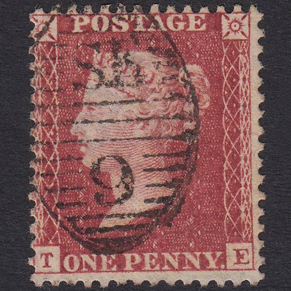 GB QV 1857 1d Rose-Red Plate 62 SG40-C10(1) TE FU London D&S Se9