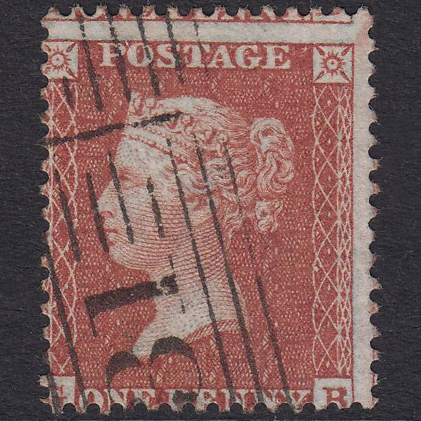 GB QV 1855 1d Plate 12 SGC6(1) GB VFU Edinburgh 131 Roller Cancel Misperf