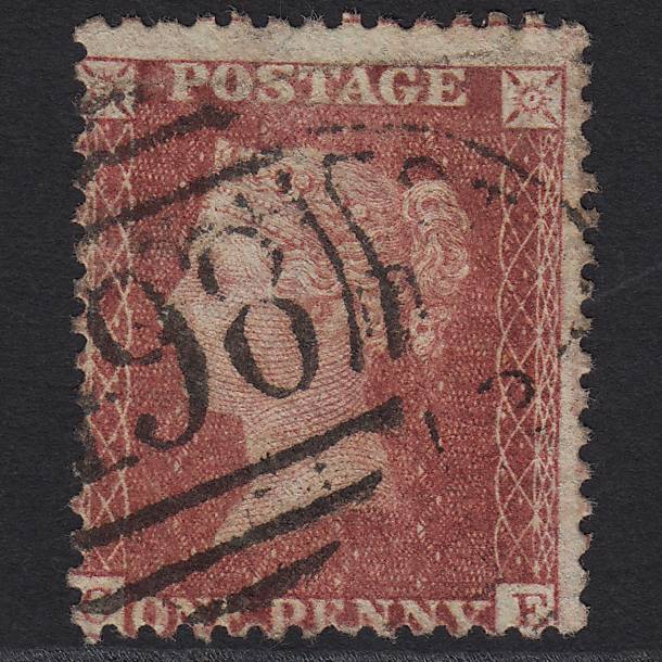 GB QV 1857 1d Rose-red (Plate 57) SG40-C10(1) CE GU Manchester 498