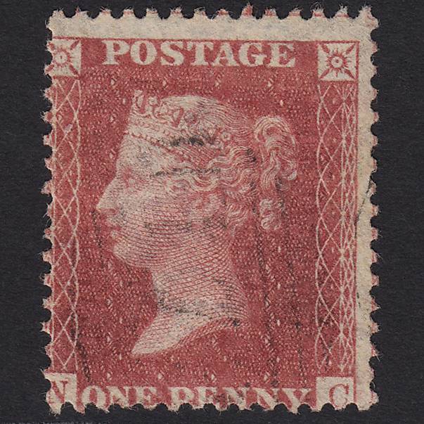 GB QV 1857 1d Rose-red (Plate 46) SG40-C10(1) NC FU Light Cancel
