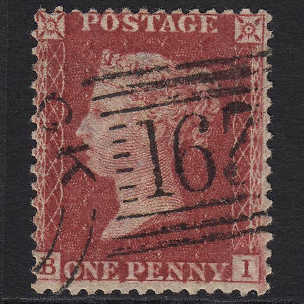 GB QV 1857 1d (Plate 60) SG41-C10(4) Constant Variety BI FU Greenock 163