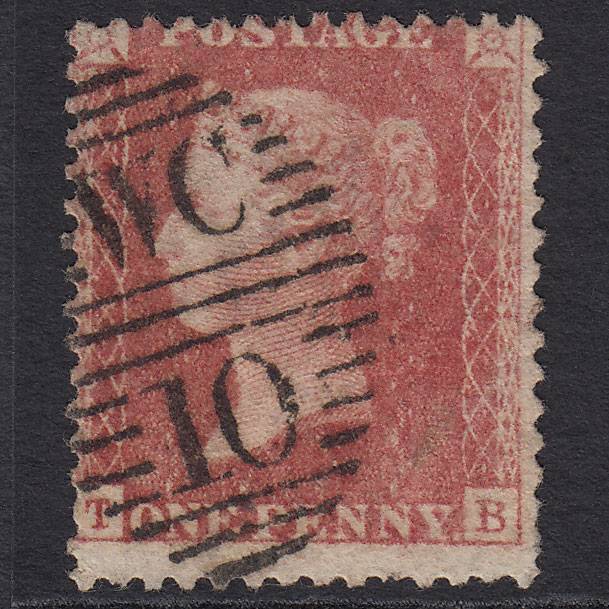 GB QV 1857 1d Rose-red (Plate 60) SG40-C10(1) TB GU London D&S WC10