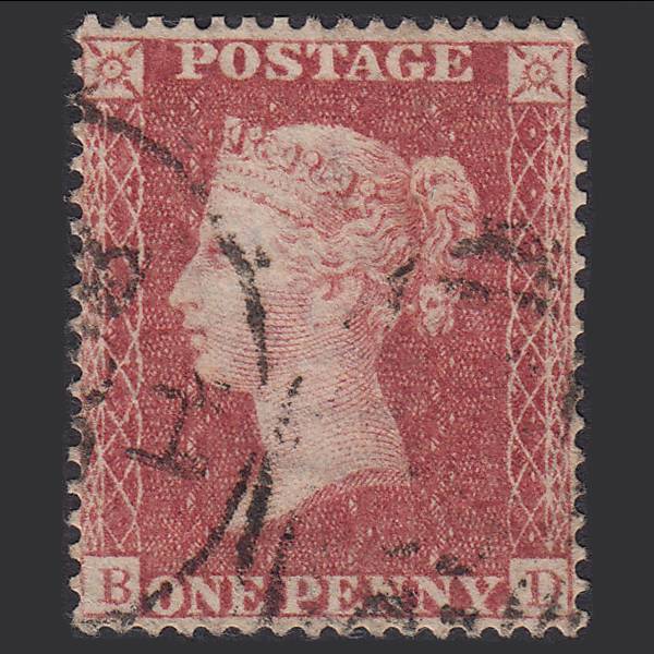 GB QV 1857 1d Rose-red (Plate 45) SG36-C11 BD FU Perfect Centring
