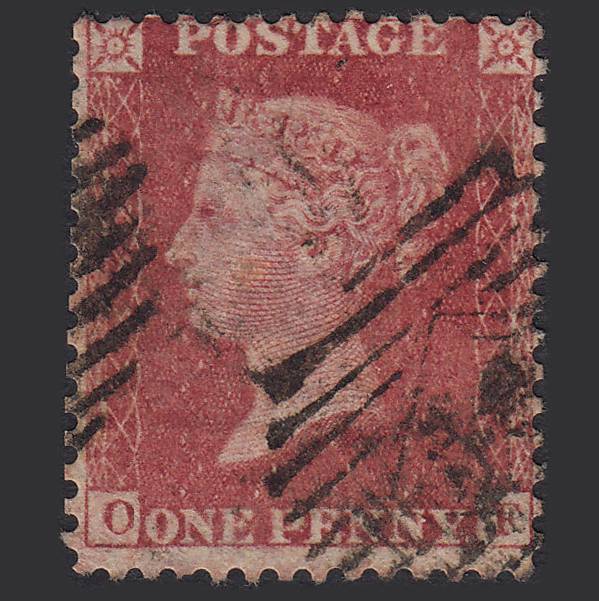 GB QV 1857 1d Rose-red (Plate 43) SG40-C10(1) OF GU London IS Cancel