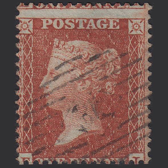 GB QV 1855 1d Red-brown (Plate 2) SGC6(1) FI FU London IS Cancel Misperf