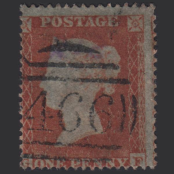 GB QV 1854 1d (Plate 184) SG17-C1(1) GF GU Liverpool 466 Spoon Misperf