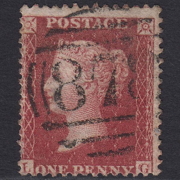 GB QV 1857 1d (Plate 58) SG40-C10(1) LG FU Wigan 878 Unlisted Marks Misperf