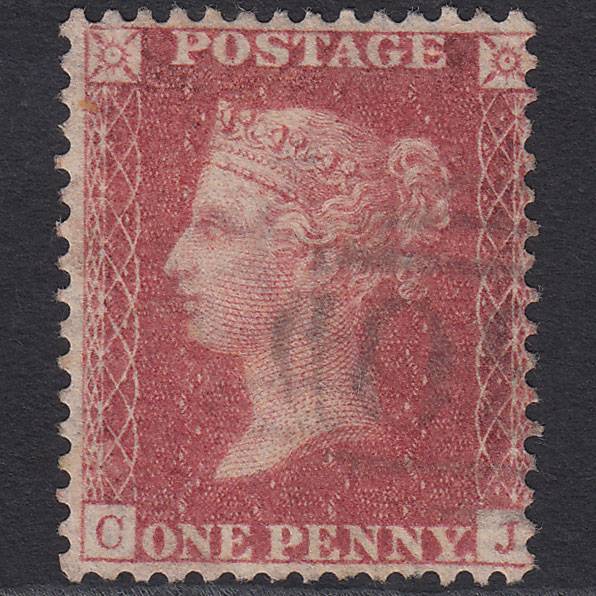 GB QV 1857 1d Rose-red (Plate 56) SG40-C10(1) CJ FU Light Cancel