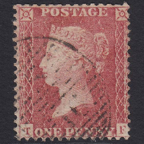 GB QV 1857 1d Rose-red (Plate 42) SG40-C10(1) TF GU London D&S Cancel