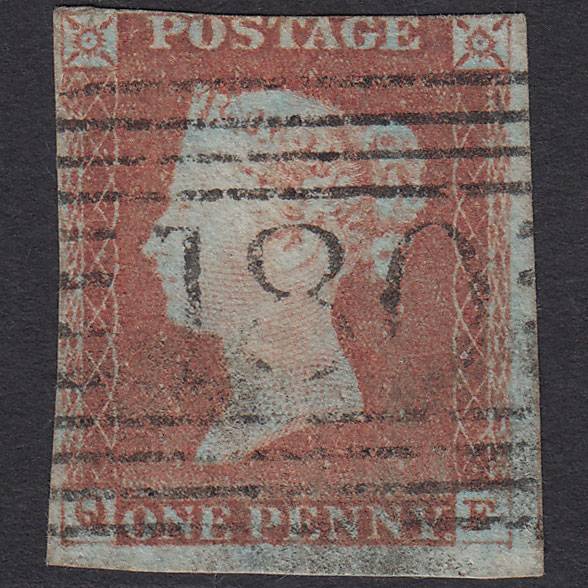 GB QV 1841 1d Red-brown (Plate 71) SG8-B1(1) QF GU 3 Margins Huna 180