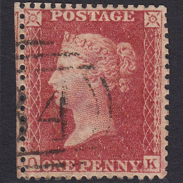 GB QV 1857 1d Rose-red (Plate 60) SG40-C10(1) OK FU Canterbury 84