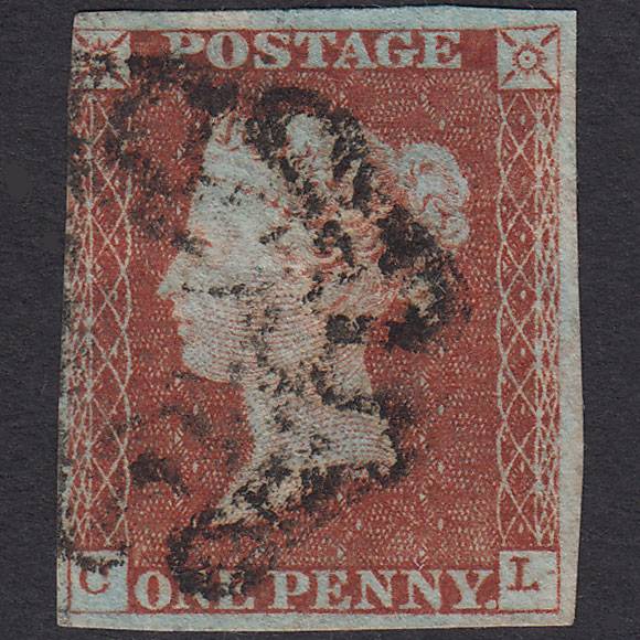 GB QV 1841 1d Red-brown (Plate 34) SG8-B1(1) CL GU 3 Margins Maltese Cross