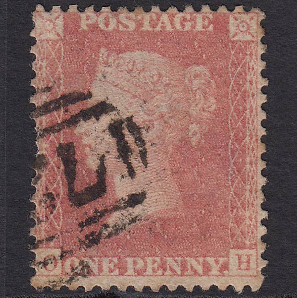 GB QV 1857 1d Pale Rose (Plate 39) SG39-C10(3) OH GU