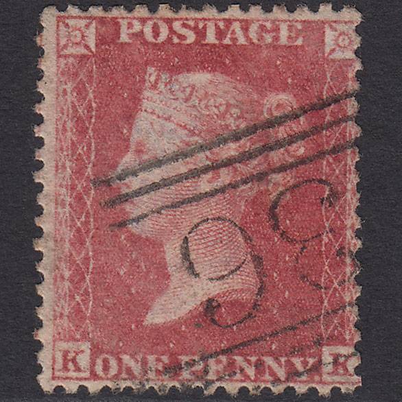GB QV 1857 1d Rose-red (Plate 60) SG40-C10(1) KK GU Scotland Misperf