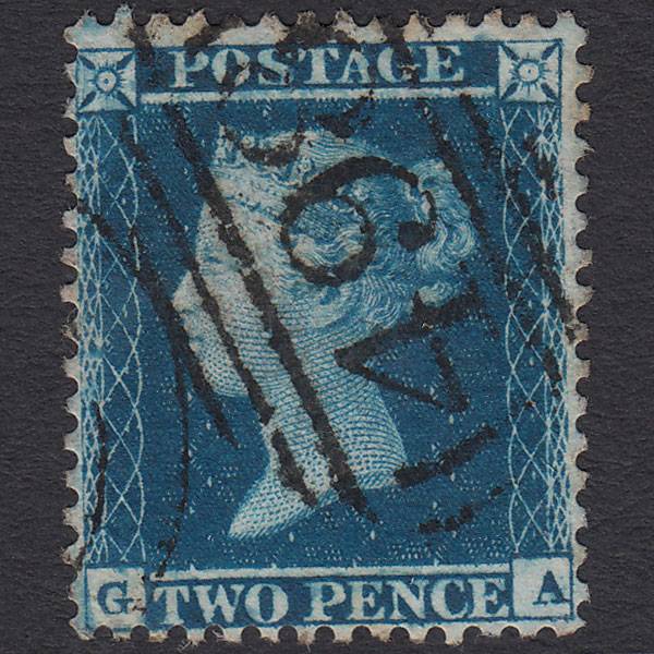 GB QV 1855 2d Blue (Plate 5) SG34-F6 GA GU Manchester 498