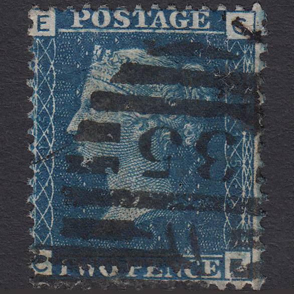 GB QV 1869 2d Blue (Plate 15) SG46-G3 CE GU London D&S W35