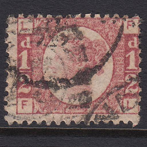 GB QV 1870 1/2d Rose-red (Plate 10) SG48-G4 FL GU London D&S Cancel