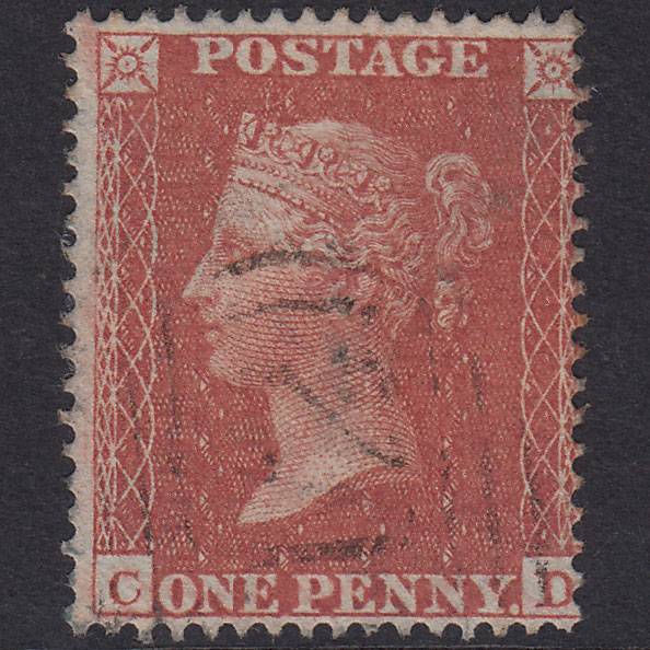 GB QV 1855 1d Red-brown (Plate 13) SG21-C4(1) CD VFU Light Cancel