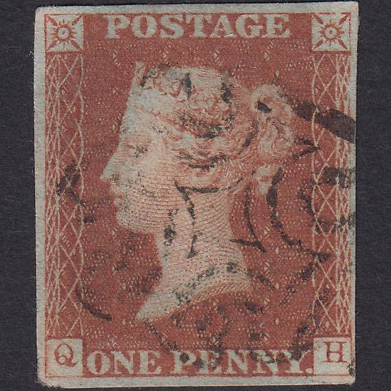 GB QV 1841 1d Red-brown (Plate 23) SG8-B1(1) QH FU Missing Imprimatur 4M MX