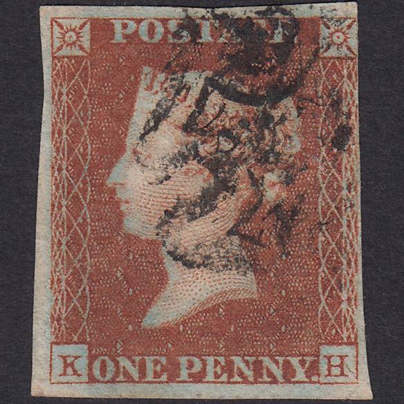 GB QV 1841 1d (Plate 25) SG8-B1(1) KH GU Missing Imprimatur nr 4 Margins MX