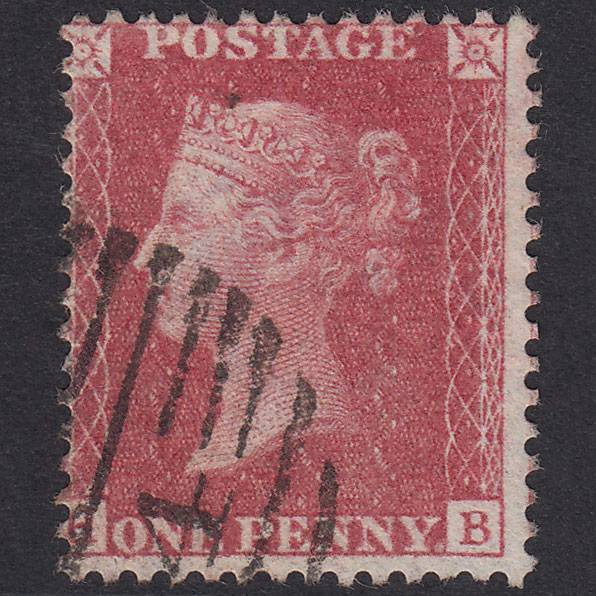 GB QV 1857 1d Rose-Red Plate 48 SG40-C10(1) HB FU London Cancel