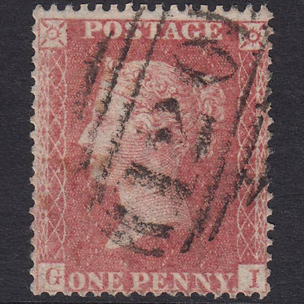 GB QV 1857 1d Rose-Red Plate 27 SG36-C11 GI GU Bridgend 120